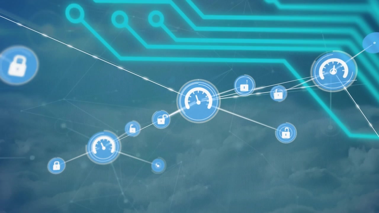 Animation of network of connections with icons over human brain