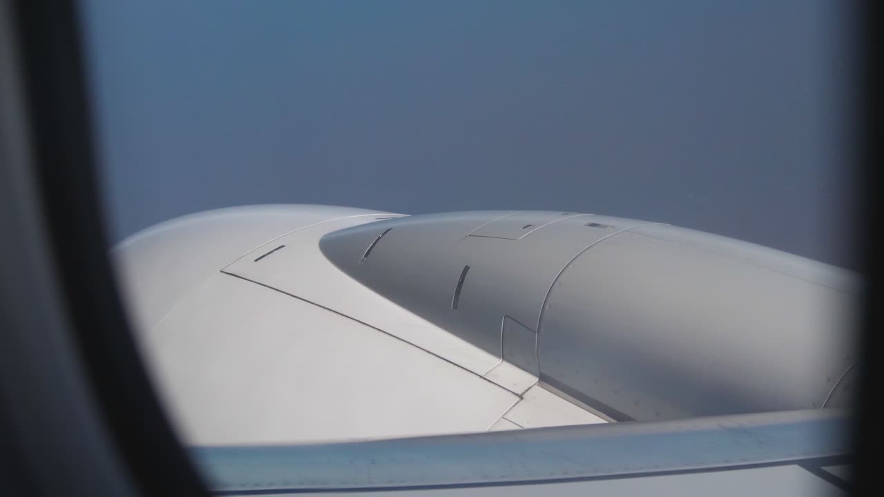 Flying Aircraft Engine. 4K Slow Motion