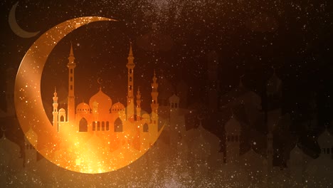 ramadan kareem gold background loop