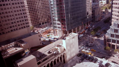 a time lapse shot of traffic in downtown los angeles california