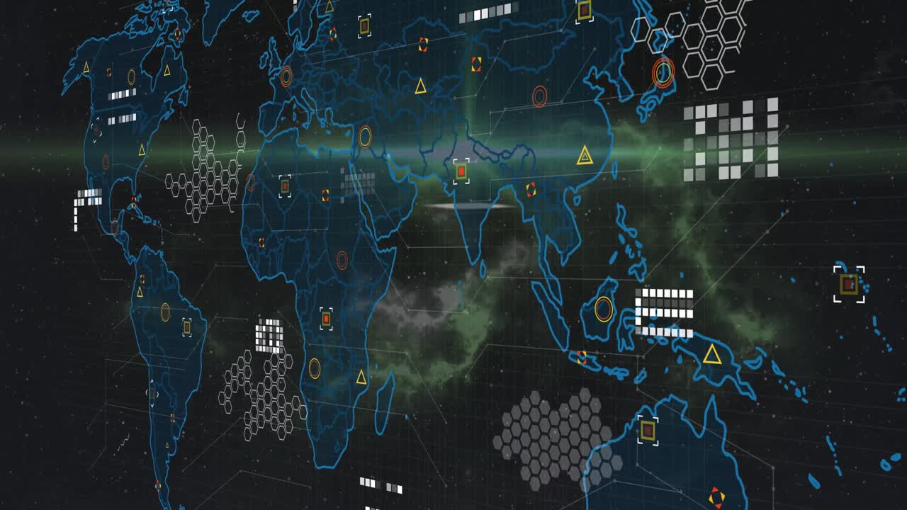 Animation of network of connections over world map