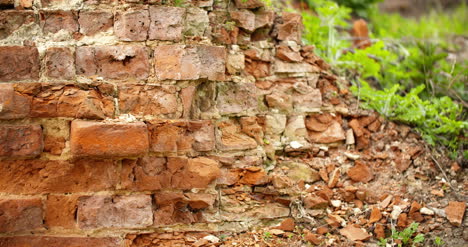 close up of ruined brick wall ruins 1