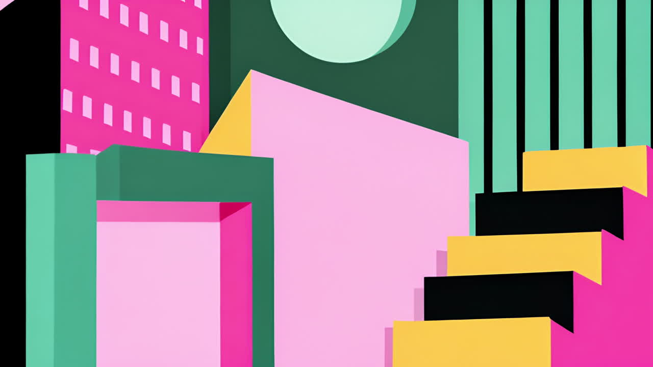 Abstract Geometric Composition with Vibrant Colors