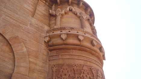 wall carvings on outside wall of maan singh palace of gwalior fort in madhya pradesh india