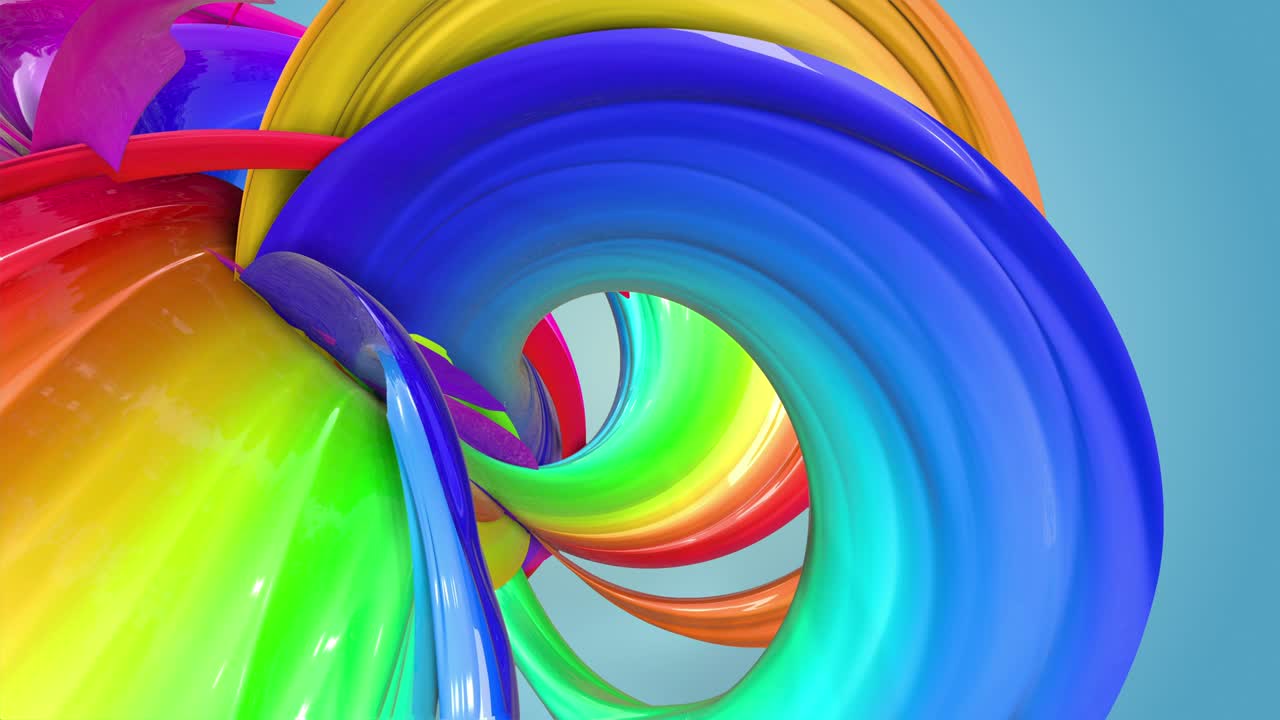 fondo sin costuras abstracto con cintas multicolores. las rayas del arco iris se mueven en círculo y se tuercen. 13