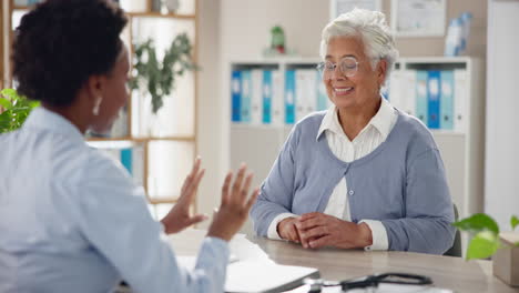 doctor consulting with senior woman patient