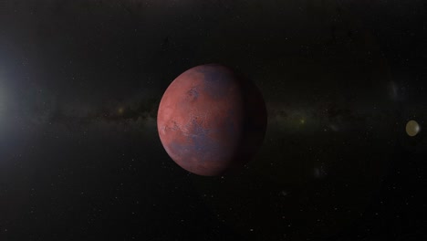 mars rotating and moving through space