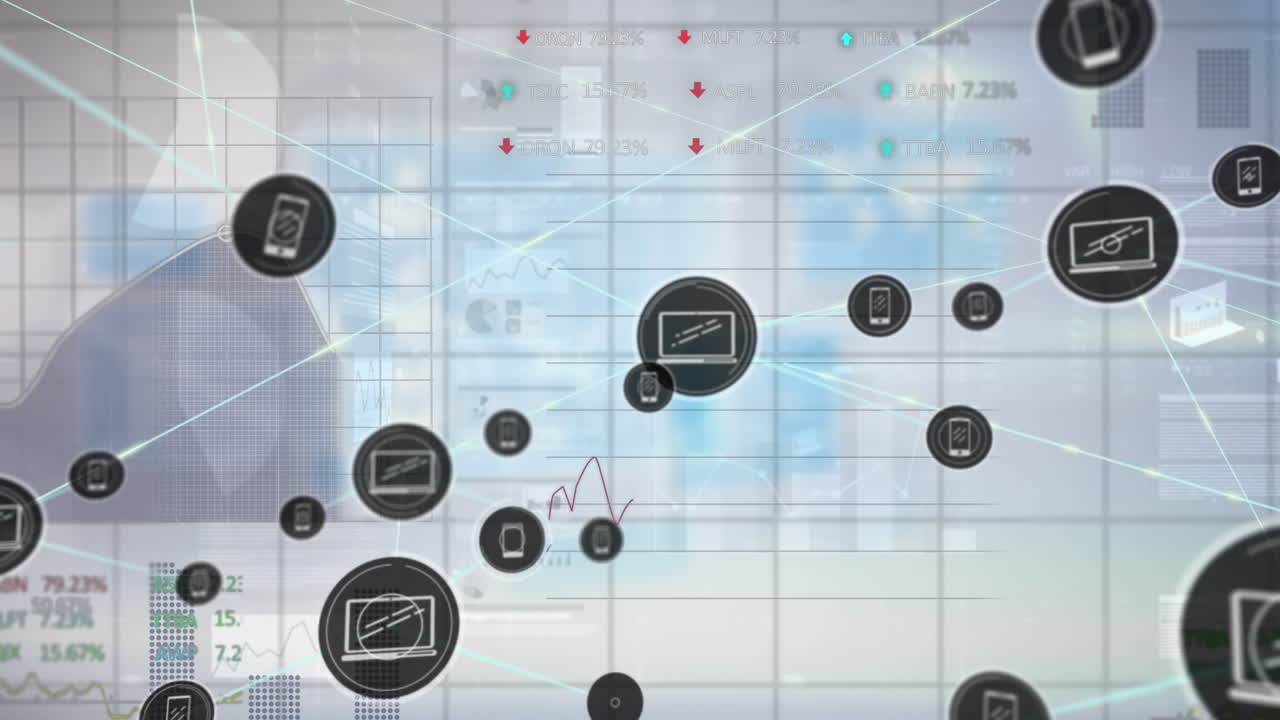 Animation of network of connections over digital data processing