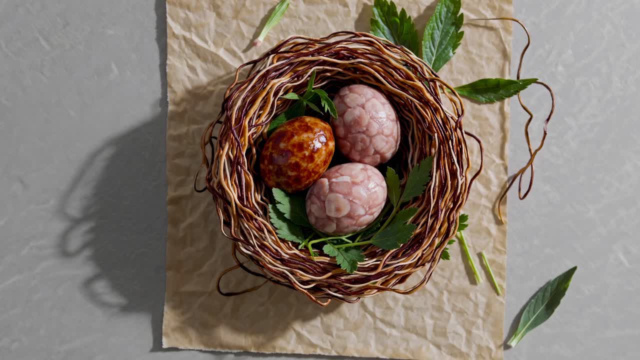 Raw Eggs in a Nest