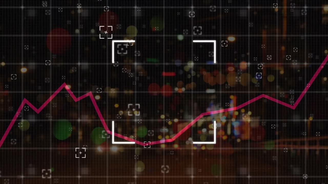 데이터 처리 및 흐릿한 도시 도로 교통에 대한 그래프의 애니메이션