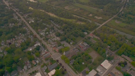 Very-high-drone-shot-Downtown-Palmyra-and-the-Erie-Canal-in-New-York-State-USA