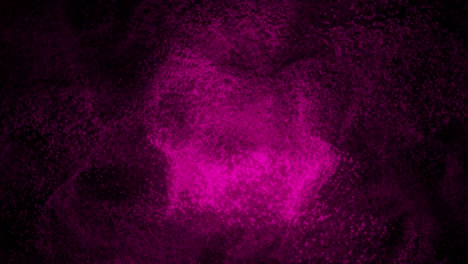 patrones abstractos de arena rosada que se extiende sobre un fondo negro. nube de puntos rosados girando en la oscuridad. datos virtuales. fondo de movimiento de bucle vj. animación 4k - render 3d