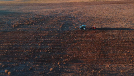 tractor planting in a field