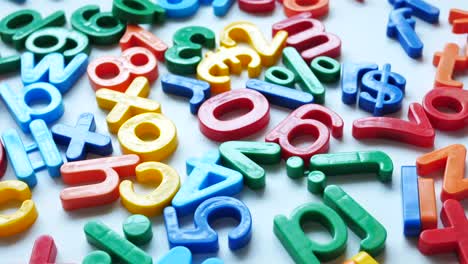 colorful plastic letters and numbers