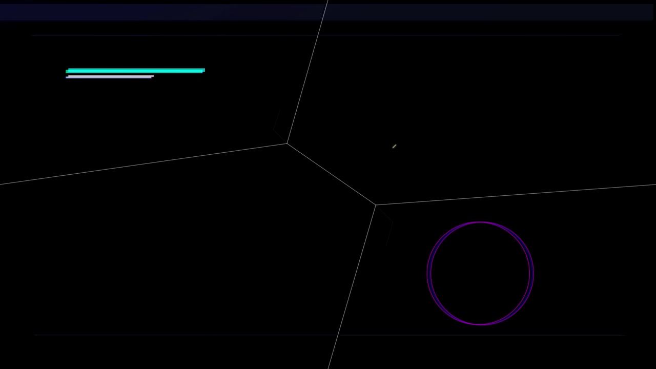 Sfondo digitale astratto con linee geometriche e cerchio pulsante