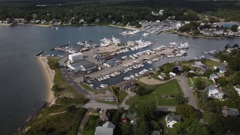 aerial view of shagwong marinas at southampton long island new york