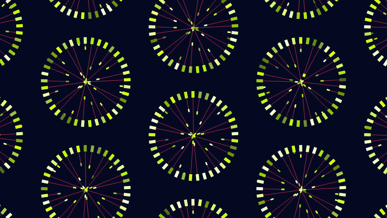 patrón de círculos futuristas con el color del arco iris en el espacio oscuro