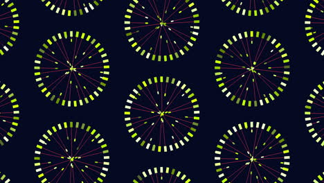 Futuristic-circles-pattern-with-rainbow-color-on-dark-space