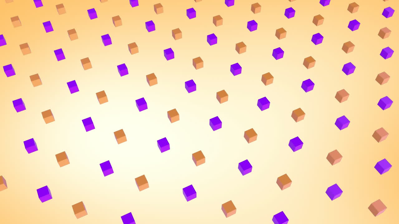 3D purple and orange squares moving