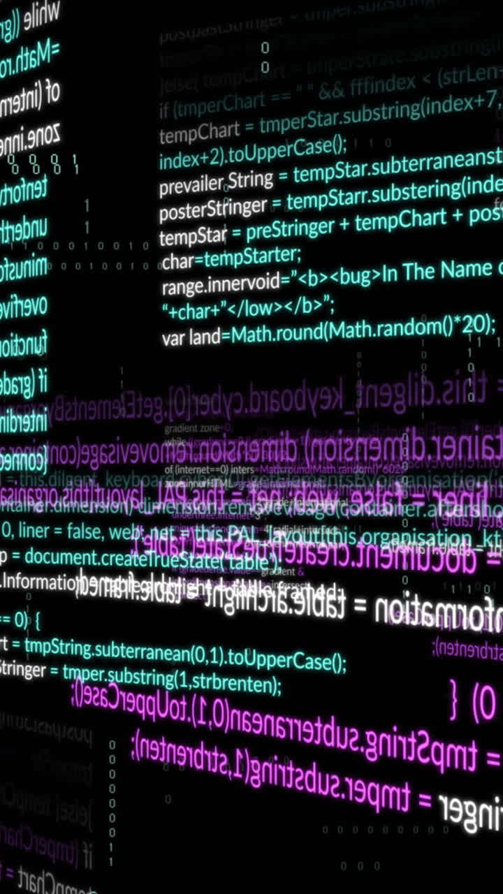 animación del procesamiento de datos sobre un fondo negro
