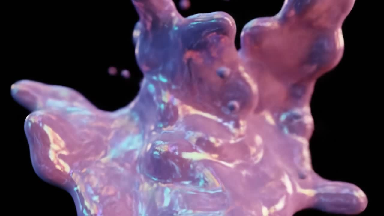 Abstract Iridescent Liquid Splash