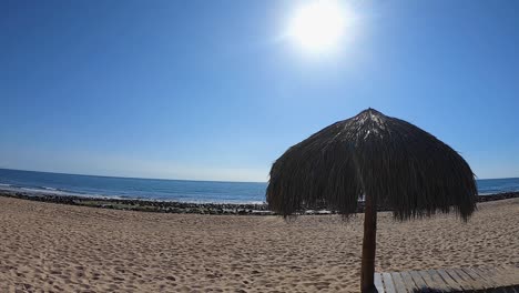 beach-scene-Rocky-Point,-Mexico,-Puerto-Peñasco,-Gulf-of-California,-Pacific-Ocean,-title-space