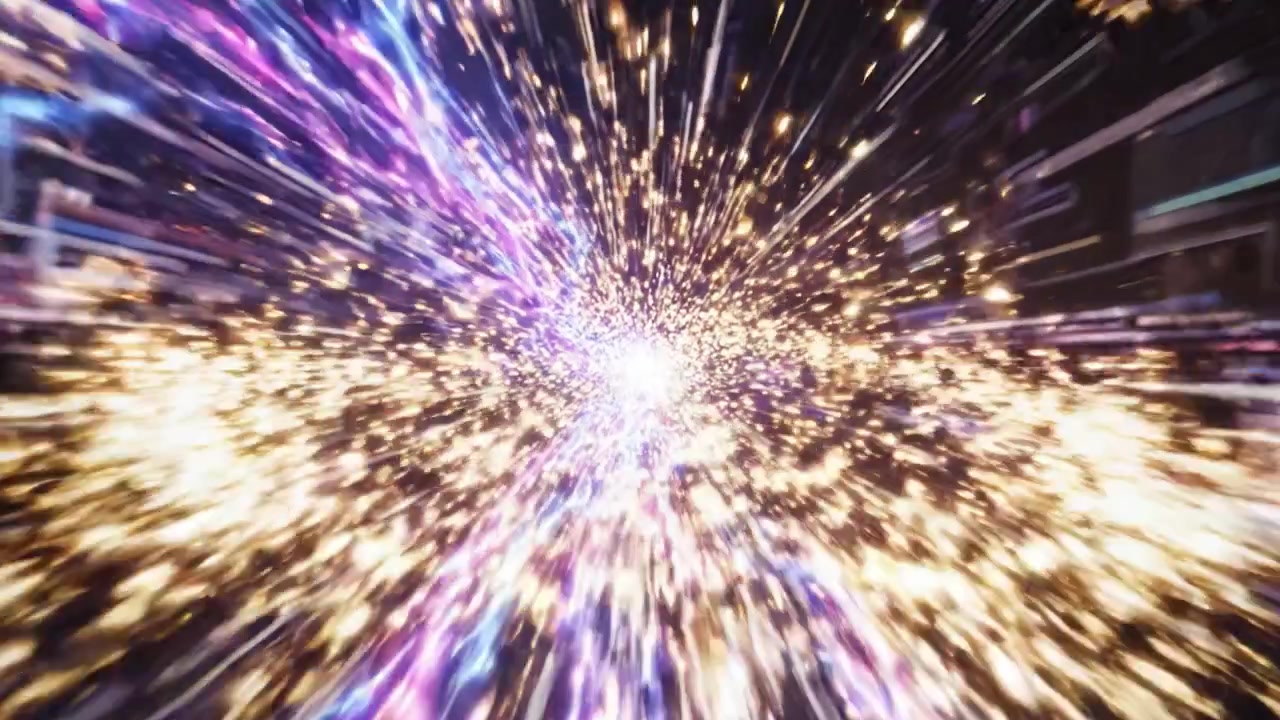 A Hypnotic Journey Through Space-Time: Exploring the Cosmic Flow of Light and Energy in an Intergalactic Burst of Colorful Radiance
