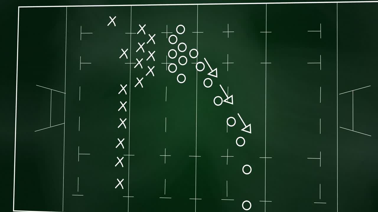 animación del plan de juego de fútbol en la pizarra