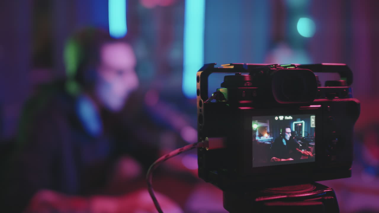 Man Recording Himself Playing Video Game
