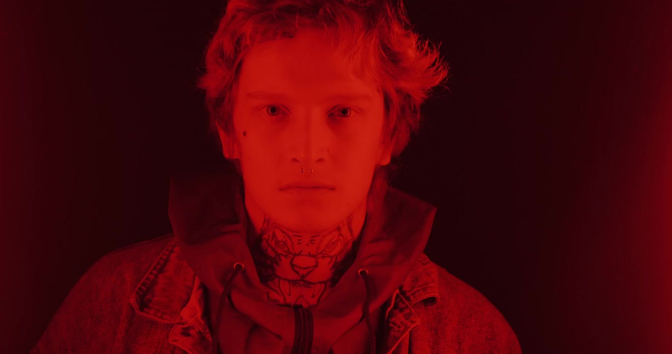 Portrait of a Person in Neon Lighting