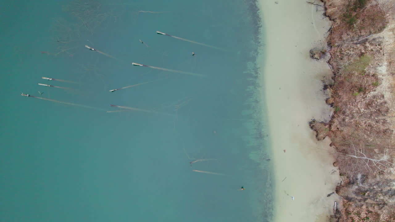 Bird's Eye View Over 't Nije Hemelriek Lake In Gasselte, Province Groningen, Netherlands - drone shot
