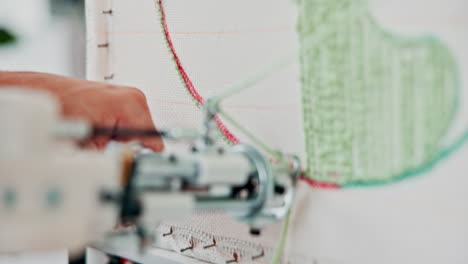 automated embroidery machine in action