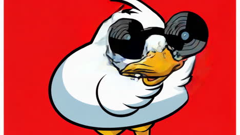cartoon duck with sunglasses