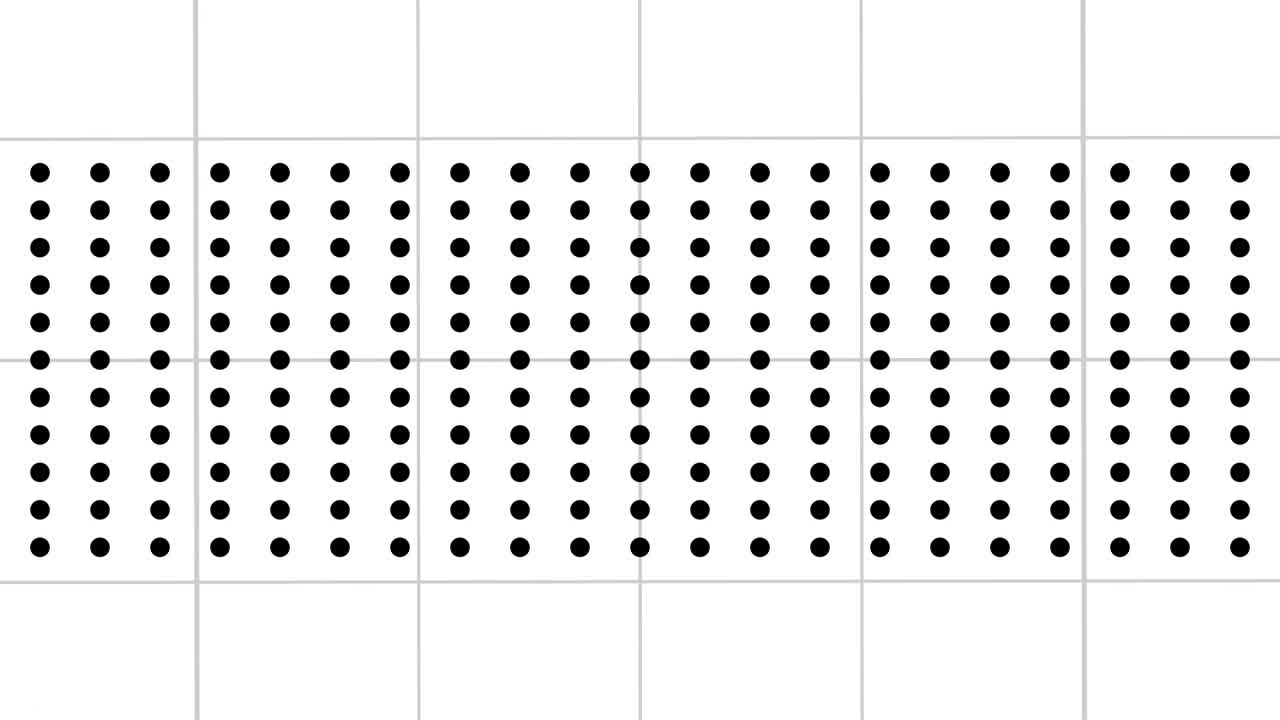 灰色の3dブロックのアニメーションで 移動する黒い点と正方形が表示されます