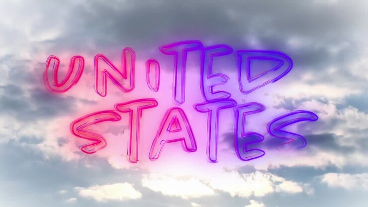 United States text and the sky