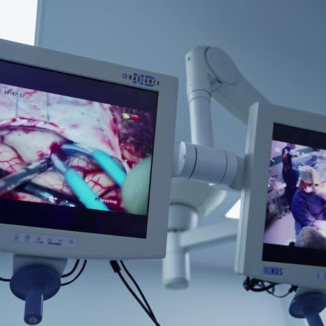 operating with surgery equipment