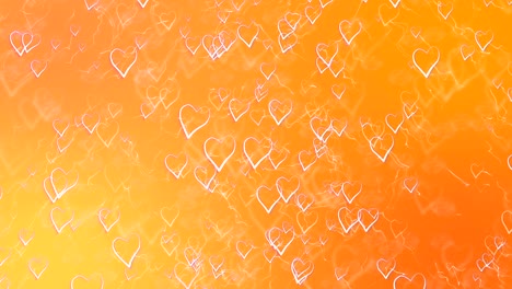 saint valentines day greeting card. abstract orange background with hearts.