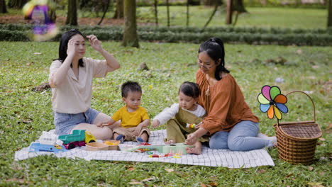 family in a picnic at the park