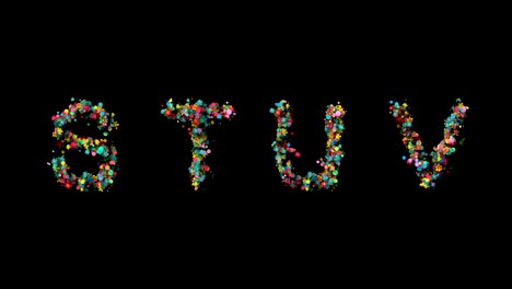 un conjunto de letras florales.