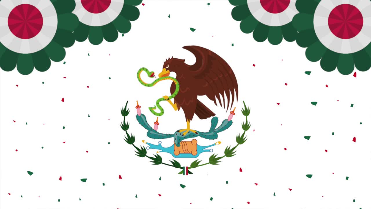 mexican coat arms animation with laces