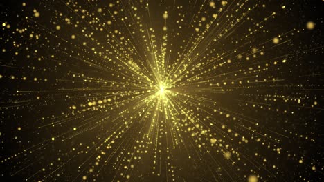 la luz de polvo de 4k de partículas doradas bokeh se eleva, el fondo de bucle de rayas de partículas de lujo.