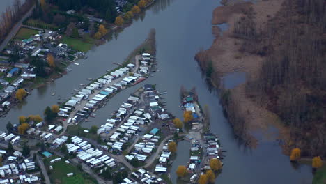 flooded trailer park, british columbia's catastrophic floods aerial