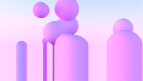 arte geométrico 3d abstracto con esfera rosa flotante fluida. gráfico de movimiento con efecto de raspado. fondo rosa.