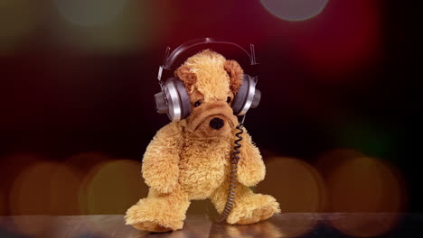 teddy bear with headphones