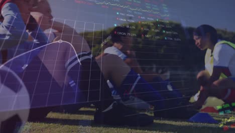 animación del procesamiento de datos financieros sobre jugadores de fútbol