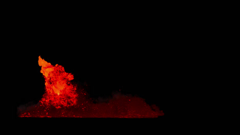 explosive fire eruption