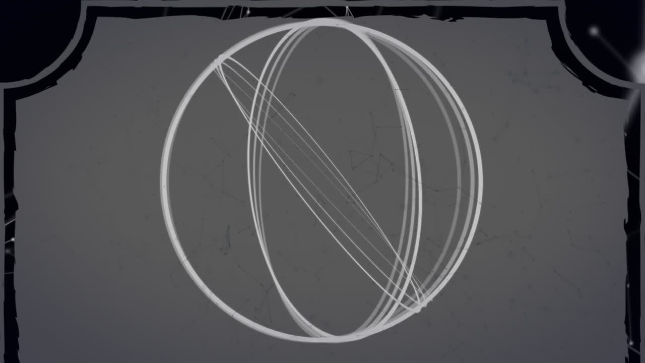 animación de un globo giratorio sobre redes de conexiones sobre un fondo gris