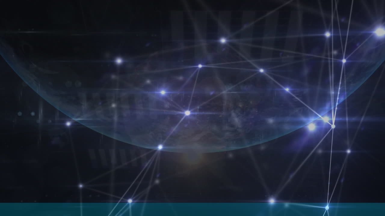 animación de la red de conexiones sobre un fondo oscuro