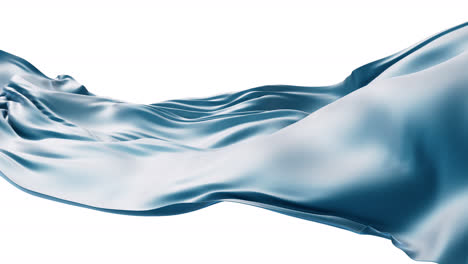 smooth blue wave cloth with alpha channel, 3d rendering.