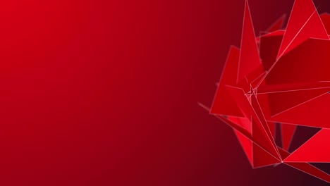 abstractas formas triangulares geométricas 3d rojas de fragmentos que giran en un animado bucle de video sin fin plantilla de diseño de arte